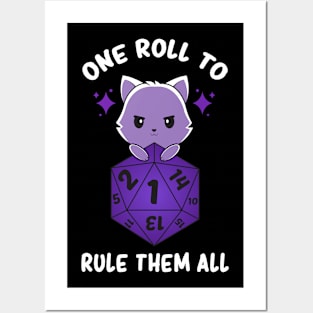 Tabletop Games Cute Cat Dnd Dice Dungeon Master Posters and Art